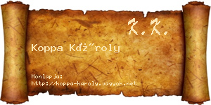 Koppa Károly névjegykártya