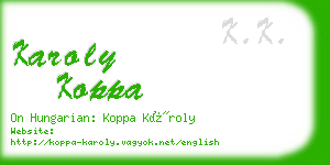 karoly koppa business card